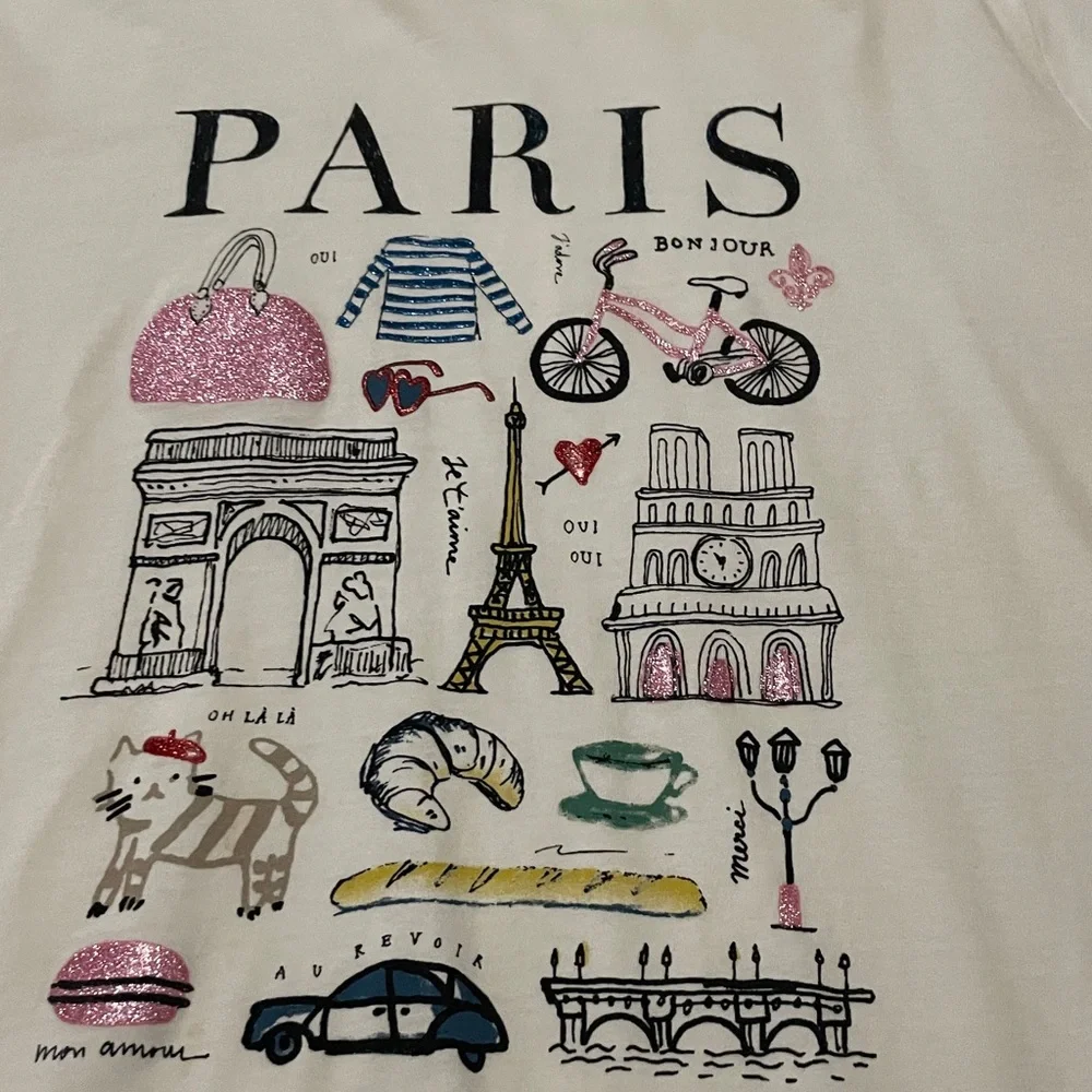 J. Crew Cream Collector Tee with Black Print - Picture 3 of 3